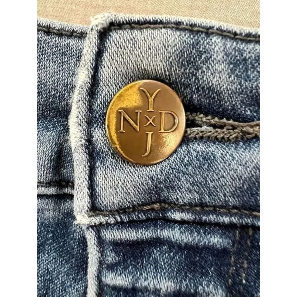 NYDJ Alina Leggings Pants‎ Womens 6 Blue Denim Belted Pockets 32x29. - Picture 2 of 13